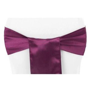 50 count | Sangria Red Burgundy Satin Chair Sashes Wedding Party Dining Banquet